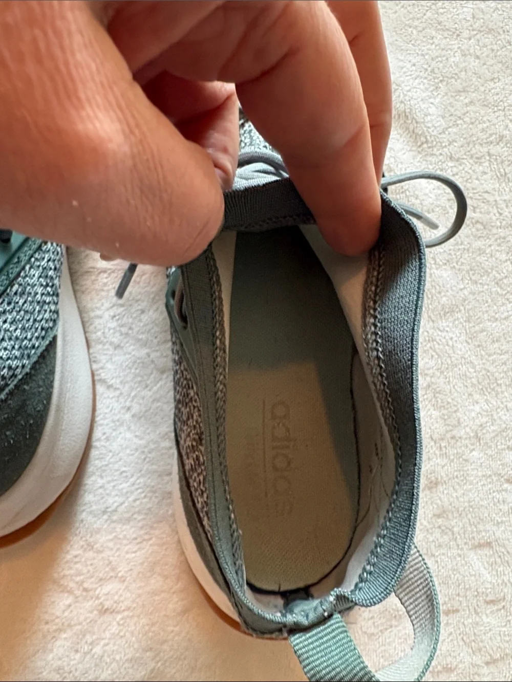 ADIDAS LIGHT GREEN KNIT SLIP-ON WOMEN’S SNEAKERS